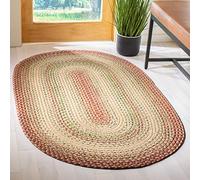 Safavieh Tapis Contemporain pour Salon, Salle à Manger, Chambre à Coucher - Réversible - Braided Collection, Tapis à Poil Court, Rouille et Orange, 91 X 152 cm
