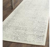 SAFAVIEH Tapis de Couloir 76 x 183 cm - Adirondack Collection - Transitionnel Design, Ivoire & Argent, Mélange Synthétique Entretien Facile, Idéal pour Salon, Chambre, Bureau (ADR109C)
