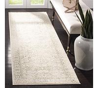 SAFAVIEH Tapis de Couloir 76 x 183 cm - Adirondack Collection - Transitionnel Design, Ivoire & Sauge, Mélange Synthétique Entretien Facile, Idéal pour Salon, Chambre, Bureau (ADR109V)
