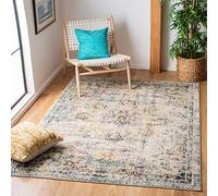 Safavieh Tapis de Sol Chic Moderne pour Salon, Salle à Manger, Chambre à Coucher - Collection Madison - Poils Courts, Gris et doré, 122 x 122 cm
