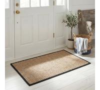 SAFAVIEH Tapis en Fibres Naturelles Salon, Salle à Manger, Chambre à Coucher - Natural Fiber Collection, Tapis à Poil Court, Naturel et Noir, 76 X 122 cm