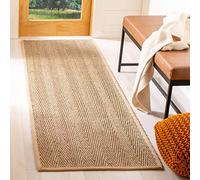 SAFAVIEH Tapis en Fibres Naturelles Salon, Salle à Manger, Chambre à Coucher - Natural Fiber Collection, Tapis à Poil Court, Naturel et Beige, 76 X 244 cm