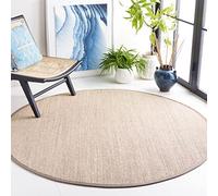 SAFAVIEH Tapis en Fibres Naturelles Salon, Salle à Manger, Chambre à Coucher - Natural Fiber Collection, Tapis à Poil Court, Naturel et Beige, 91 x 91 cm
