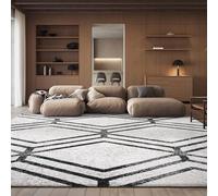Safavieh Tapis géométrique pour Salon, Salle à Manger, Chambre à Coucher - Adirondack Collection, Tapis à Poil Court, Ivoire et Anthracite, 183 X 274 cm