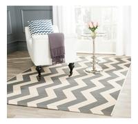 SAFAVIEH Tapis géométrique pour Salon, Salle à manger, Chambre à coucher - Courtyard Collection, Tapis à poil court, Gris et beige, 160 X 231 cm