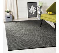 SAFAVIEH Tapis géométrique pour Salon, Salle à Manger, Chambre à Coucher - Natura Collection, Tapis à Poil Court, Gris et Noir, 122 X 183 cm