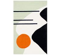 SAFAVIEH Tapis Géométrique pour Salon, Salle à Manger, Chambre à Coucher - Rodeo Drive Collection, Poils Moyens, Vert et Noir, 122 X 183 cm