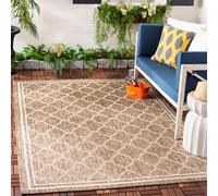 SAFAVIEH Tapis Géométrique Salon, Salle à manger, Chambre à coucher - Courtyard Collection, Tapis à poil court, Marron et os, 122 X 170 cm