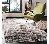 SAFAVIEH Tapis Moderne pour Salon, Salle à Manger, Chambre à Coucher - Adirondack Collection, Tapis à Poil Court, Argent et Noir, 122 X 122 cm