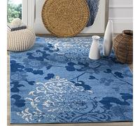 SAFAVIEH Tapis Moderne pour Salon, Salle à Manger, Chambre à Coucher - Adirondack Collection, Tapis à Poil Court, Bleu Clair et Bleu Foncé, 122 X 183 cm