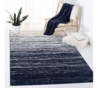 SAFAVIEH Tapis Moderne pour Salon, Salle à Manger, Chambre à Coucher - Adirondack Collection, Tapis à Poil Court, Marine et Ivoire, 165 X 231 cm