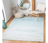 SAFAVIEH Tapis Moderne pour Salon, Salle à Manger, Chambre à Coucher - Adirondack Collection, Tapis à Poil Court, Aqua et Ivoire, 91 X 152 cm