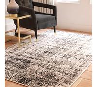SAFAVIEH Tapis Moderne Pour Salon, Salle à manger, Chambre à coucher - Adirondack Collection, Tapis à poil court, Argent et Noir, 91 X 152 cm