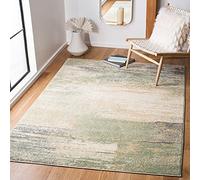 SAFAVIEH Tapis Moderne pour Salon, Salle à Manger, Chambre à Coucher - Adirondack Collection, Tapis à Poil Court, Ivoire et Sauge, 122 x 183 cm
