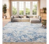 Safavieh Tapis Moderne pour Salon, Salle à Manger, Chambre à Coucher - Amelia Collection, Tapis à Poil Court, Gris et Bleu, 244 X 305 cm