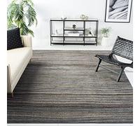 Safavieh Tapis Moderne pour Salon, Salle à Manger, Chambre à Coucher - Amsterdam Collection, Tapis à Poil Court, Argent et Beige, 201 X 279 cm