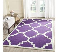 SAFAVIEH Tapis Moderne Pour Salon, Salle à manger, Chambre à coucher - Cambridge Collection, Tapis à poil court, Mauve et Ivoire, 183 X 274 cm