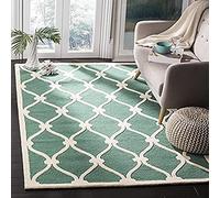 SAFAVIEH Tapis Moderne Pour Salon, Salle à manger, Chambre à coucher - Cambridge Collection, Tapis à poil court, Sarcelle et Ivoire, 152 X 244 cm