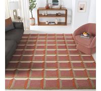 Safavieh Tapis Moderne pour Salon, Salle à Manger, Chambre à Coucher - Genre Collection, Tapis à Poil Court, Rouge et Beige, 240 x 300 cm