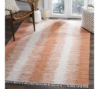 SAFAVIEH Tapis Moderne Pour Salon, Salle à manger, Chambre à coucher - Montauk Collection, Tapis à poil court, Orange, 152 X 244 cm