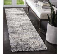 Safavieh Tapis Shag pour Salon, Salle à Manger, Chambre à Coucher - Berber Shag Collection, Tapis à Poil Court, Gris, 76 X 183 cm