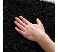 SAFAVIEH Tapis Shag Pour Salon, Salle à manger, Chambre à coucher - Florida Shag Collection, Tapis à poil long, Noir et Ivoire, 122 X 183 cm