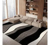 SAFAVIEH Tapis Shag Pour Salon, Salle à manger, Chambre à coucher - Florida Shag Collection, Tapis à poil long, Gris et Noir, 244 X 305 cm