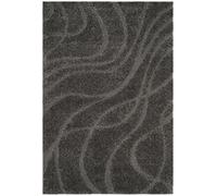 Safavieh Tapis Shag pour Salon, Salle à Manger, Chambre à Coucher - Florida Shag Collection, Tapis à Poil Long, Gris et Gris, 61 x 91 cm
