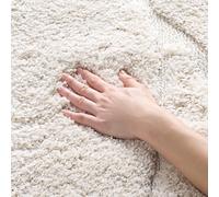 SAFAVIEH Tapis Shag pour Salon, Salle à Manger, Chambre à Coucher - Florida Shag Collection, Tapis à Poil Long, Crème, 91 X 152 cm