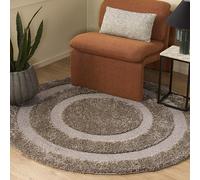Safavieh Tapis Shag pour Salon, Salle à Manger, Chambre à Coucher - Florida Shag Collection, Tapis à Poil Long, Beige et Beige, 122 X 122 cm