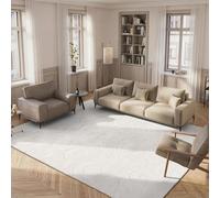 SAFAVIEH Tapis Shag pour Salon, Salle à Manger, Chambre à Coucher - Florida Shag Collection, Tapis à Poil Long, Crème et Crème, 160 X 229 cm