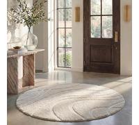 Safavieh Tapis Shag pour Salon, Salle à Manger, Chambre à Coucher - Florida Shag Collection, Tapis à Poil Long, Crème, 122 x 122 cm