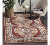 SAFAVIEH Tapis Traditionnel Pour Salon, Salle à manger, Chambre à coucher - Bijar Collection, Tapis à poil court, Rouge et rouille, 160 X 229 cm