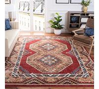 SAFAVIEH Tapis Traditionnel Pour Salon, Salle à manger, Chambre à coucher - Bijar Collection, Tapis à poil court, Rouge et rouille, 122 X 183 cm