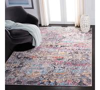 SAFAVIEH Tapis Traditionnel Pour Salon, Salle à manger, Chambre à coucher - Bristol Collection, Tapis à poil court, Gris et Bleu, 155 X 229 cm