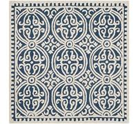 SAFAVIEH Tapis Traditionnel pour Salon, Salle à Manger, Chambre à Coucher - Cambridge Collection, Tapis à Poil Court, Bleu Marine et Ivoire, 122 X 122 cm
