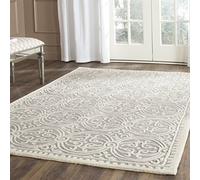SAFAVIEH Tapis Traditionnel Pour Salon, Salle à manger, Chambre à coucher - Cambridge Collection, Tapis à poil court, Argent et Ivoire, 122 X 183 cm