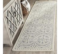 SAFAVIEH Tapis Traditionnel Pour Salon, Salle à manger, Chambre à coucher - Cambridge Collection, Tapis à poil court, Argent et Ivoire, 76 X 244 cm