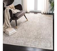 SAFAVIEH Tapis Traditionnel pour Salon, Salle à Manger, Chambre à Coucher - Evoke Collection, Tapis à Poil Court, Ivoire et Taupe, 120 X 180 cm