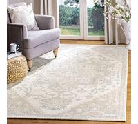 SAFAVIEH Tapis Traditionnel pour Salon, Salle à Manger, Chambre à Coucher - Micro-Loop Collection, Tapis à Poil Court, Ivoire et Beige, 160 x 230 cm