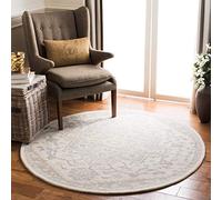 SAFAVIEH Tapis Traditionnel pour Salon, Salle à Manger, Chambre à Coucher - Micro-Loop Collection, Tapis à Poil Court, Ivoire et Beige, 90 x 90 cm