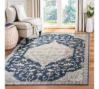 SAFAVIEH Tapis Traditionnel Pour Salon, Salle à manger, Chambre à coucher - Vintage Collection, Tapis à poil court, Ardoise et Bleu, 122 X 183 cm