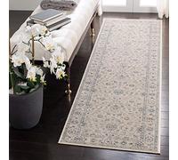 SAFAVIEH Tapis Traditionnel Pour Salon, Salle à manger, Chambre à coucher - Vintage Collection, Tapis à poil court, Ardoise et crème, 99 X 140 cm