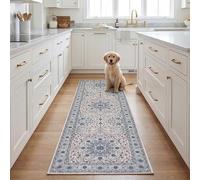 SAFAVIEH Tapis Traditionnel Rug Idéal pour Les Zones à Fort Passage - Lavable en Machine et Antidérapant - Tucson Collection, Tapis à Poil Court, in Vert et Beige, 76 X 244 cm