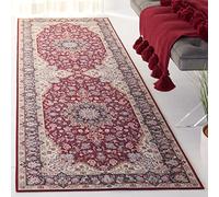 Safavieh Tapis Traditionnel Rug Idéal pour Les Zones à Fort Passage - Lavable en Machine et Antidérapant - Tucson Collection, Tapis à Poil Court, in Rouge et Bleu Marine, 76 X 122 cm