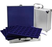 SAFE 172 Coffret Monnaie Aluminium pour 180 Pièces 2 € - avec 6 Plateaux Velours & 100 Capsules - Mallette de Transport Sécurisée - 21 x 7,8 x 25,6 cm