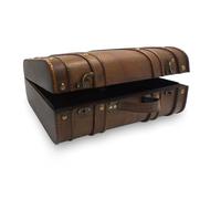 SAFE 37037 Coffre Trésor en Bois - Style rétro avec Finitions Simili Cuir - Coffret déco & Cadeau - 39 x 15 x 24 cm