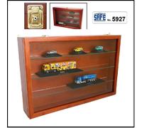 SAFE-5927-Holzvitrine-MAXI-Universal-620x420x105mm-3-Glasböden-Mahagoni-Design