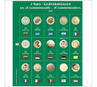 SAFE 7341-25 Feuille Complémentaire 2 € 2019/2020 - avec Page Illustrée - pour Album Numismatique Premium 7341 - Éditions Officielles Commémoratives