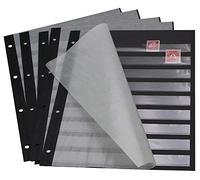 SAFE Lot de 5 feuilles noires pour timbres avec 9 bandes transparentes